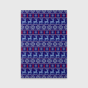 Обложка для паспорта матовая кожа с принтом Very merry christmas and happy new year в Тюмени, натуральная матовая кожа | размер 19,3 х 13,7 см; прозрачные пластиковые крепления | вязание | новый год | олень | рождество | снежинка