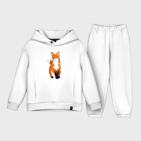 Детский костюм хлопок Oversize с принтом Хитрая лиса с довольной мордой в Тюмени,  |  | animals | fox | red fox | животные | зверюшки | лесные животные | лиса | лисенок | лисица | лисичка | милые создания | мультяшные | няшные | рыжая лиса