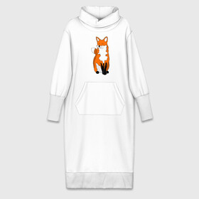 Платье удлиненное хлопок с принтом Хитрая лиса с довольной мордой в Тюмени,  |  | animals | fox | red fox | животные | зверюшки | лесные животные | лиса | лисенок | лисица | лисичка | милые создания | мультяшные | няшные | рыжая лиса