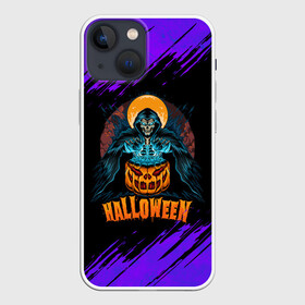 Чехол для iPhone 13 mini с принтом ВЕДЬМА КОЛДУЕТ НАД ТЫКВОЙ в Тюмени,  |  | halloween | haloween | pumpkin | witch | witch with pumpkin | ведьма | ведьма с тыквой | тыква | хеллоин | хеллоуин | хелоин | хелоуин | хэллоин | хэллоуин | хэлоин | хэлоуин