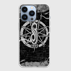 Чехол для iPhone 13 Pro с принтом Слипкнот 1995 | Rock в Тюмени,  |  | grunge | metal | music | rock | slipknot | брызги | гранж | логотип | металл | молния | музыка | надпись | пентаграмма | полосы | потертости | рок | слипкнот | точки | трещины | узор | цифры | череп