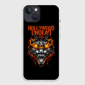 Чехол для iPhone 13 с принтом Hollywood Undead DAY of the DEAD в Тюмени,  |  | hollywood undead | hu | андед | волк | волчья голова | голивуд | голливуд | голливудская нежить | группа | гу | огненные глаза | огненный взгляд | орел | оскал | пасть | птица | реп | рок | рэп | рэпкор | силуэт