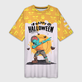 Платье-футболка 3D с принтом Dab Zombie Halloween в Тюмени,  |  | dab | dab zombie | halloween | haloween | zombie halloween | дэб | зомби на хэллоуин | зомби хеллоин | зомби хэллоуин | хеллоин | хеллоуин | хелоин | хелоуин | хэллоин | хэллоуин | хэлоин | хэлоуин