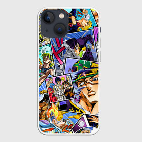 Чехол для iPhone 13 mini с принтом JoJos Bizarre Adventure   Невероятные приключения ДжоДжо в Тюмени,  |  | Тематика изображения на принте: anime | jojo | jojo bizarre adventure | jojos bizarre adventure | аниме | джоджо | джозеф джостар | джолин куджо | джонатан джостар | джорно джованна | джоске хигашиката | джотаро куджо | манга