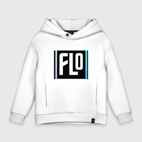 Детское худи Oversize хлопок с принтом FLO   фирменная в Тюмени, френч-терри — 70% хлопок, 30% полиэстер. Мягкий теплый начес внутри —100% хлопок | боковые карманы, эластичные манжеты и нижняя кромка, капюшон на магнитной кнопке | Тематика изображения на принте: flo | модно | рэп | хип хоп | эксклюзив