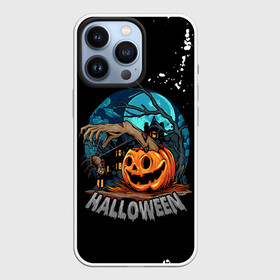 Чехол для iPhone 13 Pro с принтом Ужасная ночь в Тюмени,  |  | Тематика изображения на принте: halloween | арт | графика | мистика | паук | праздник | тыква | ужасы | хэллоуин