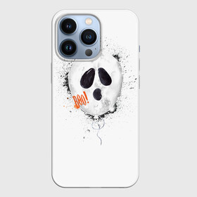 Чехол для iPhone 13 Pro с принтом Шарик пугайка в Тюмени,  |  | Тематика изображения на принте: fun | helloween | party | scary | вечеринка | день | духи | мрачно | оригинальный | подарок | праздник | привидение | пугать | святые | тыква | ужас | хэллоуин | черный | шарик