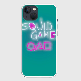 Чехол для iPhone 13 с принтом Squid game a в Тюмени,  |  | squid game | игра в кальмара | надписи | неон | нетфликс | сериалы