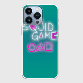 Чехол для iPhone 13 Pro с принтом Squid game a в Тюмени,  |  | Тематика изображения на принте: squid game | игра в кальмара | надписи | неон | нетфликс | сериалы
