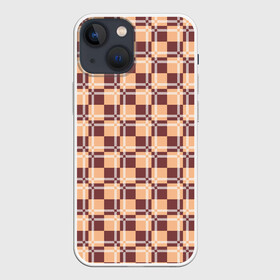 Чехол для iPhone 13 mini с принтом Коричневые и бежевые квадраты с линями в Тюмени,  |  | abstraction | lines | squares | абстракция | бежевый | квадраты | линии | молодежный | узор | фигуры коричневый