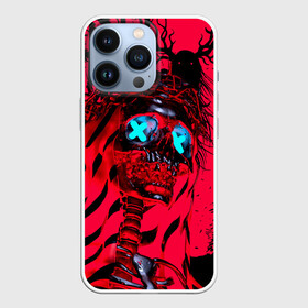 Чехол для iPhone 13 Pro с принтом Красный скелет в диком лесу в Тюмени,  |  | halloween | happy halloween | holiday | monster | neon crosses | night | red skeleton | skull | wild forest | дикий лес | красный скелет | неоновые кресты | ночь | праздник | хэллоуин | череп | чудовище