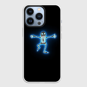 Чехол для iPhone 13 Pro с принтом неоновый скелетик в Тюмени,  |  | Тематика изображения на принте: вечеринка | кости | неон | огонь | скелет | ужас | хэллоуин | череп | шабаш