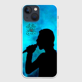 Чехол для iPhone 13 mini с принтом Силуэт Фредди Меркьюри группа Queen в Тюмени,  |  | freddie mercury | queen | quen | глэм | квин | королева | куин | меркури | меркьюри | музыкант | мэркури | певец | песня | поп | рок группа | фаррух булсара | фредди | фреди | хард | хардрок