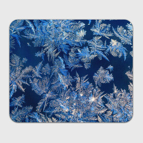 Прямоугольный коврик для мышки с принтом Снежинки макро snowflakes macro в Тюмени, натуральный каучук | размер 230 х 185 мм; запечатка лицевой стороны | christmas | macro | new year | snow | snowflakes | winter | вода | зима | зимний узор | макро | новогоднее настроение | новогодний узор | новый год | рождество | синий | снег | снежинки | холод
