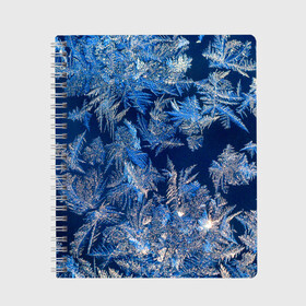 Тетрадь с принтом Снежинки макро snowflakes macro в Тюмени, 100% бумага | 48 листов, плотность листов — 60 г/м2, плотность картонной обложки — 250 г/м2. Листы скреплены сбоку удобной пружинной спиралью. Уголки страниц и обложки скругленные. Цвет линий — светло-серый
 | Тематика изображения на принте: christmas | macro | new year | snow | snowflakes | winter | вода | зима | зимний узор | макро | новогоднее настроение | новогодний узор | новый год | рождество | синий | снег | снежинки | холод