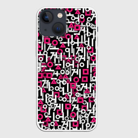 Чехол для iPhone 13 mini с принтом Узор из Игры в кальмара в Тюмени,  |  | squid game | абстракция | геометрические | игра в кальмара | кальмар | корейский | логотип | паттерн | фигуры