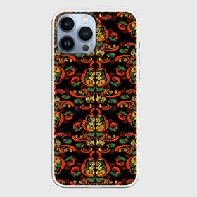 Чехол для iPhone 13 Pro Max с принтом Хохломские узоры II (black) в Тюмени,  |  | паттерн | роспись | россия | узор | хохлома