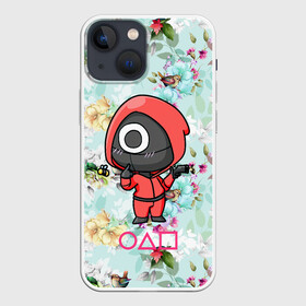 Чехол для iPhone 13 mini с принтом Игра в кальмара   охота за пчелкой в Тюмени,  |  | among us | squid game | выживание | игра в кальмара | кальмар | корейский | корея | хван чжун хо | чо сан