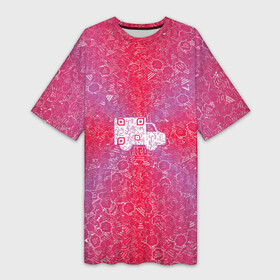 Платье-футболка 3D с принтом Грузовик на фоне АПВ 8.2.5.3 в Тюмени,  |  | qr код | автомашина | амулет | антивирус | антидепрессант | антистресс | баббл | всенормализол | выноска | градиент | грузовик | иммуномодулятор | коллаж | красный | оберег | облачко с текстом