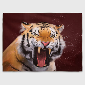 Плед 3D с принтом Тигр красавчик сердится в Тюмени, 100% полиэстер | закругленные углы, все края обработаны. Ткань не мнется и не растягивается | 2022 | aggressive | angry | fangs | new year | open mouth | predator | tiger | year of the tiger | агрессивный | год тигра | клыки | новый год | открытая пасть | сердитый | тигр | хищник