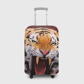 Чехол для чемодана 3D с принтом Тигр красавчик сердится в Тюмени, 86% полиэфир, 14% спандекс | двустороннее нанесение принта, прорези для ручек и колес | 2022 | aggressive | angry | fangs | new year | open mouth | predator | tiger | year of the tiger | агрессивный | год тигра | клыки | новый год | открытая пасть | сердитый | тигр | хищник