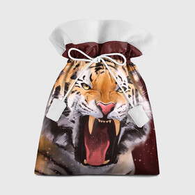 Подарочный 3D мешок с принтом Тигр красавчик сердится в Тюмени, 100% полиэстер | Размер: 29*39 см | 2022 | aggressive | angry | fangs | new year | open mouth | predator | tiger | year of the tiger | агрессивный | год тигра | клыки | новый год | открытая пасть | сердитый | тигр | хищник
