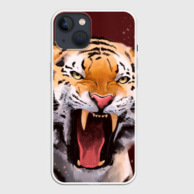 Чехол для iPhone 13 с принтом Тигр красавчик сердится в Тюмени,  |  | 2022 | aggressive | angry | fangs | new year | open mouth | predator | tiger | year of the tiger | агрессивный | год тигра | клыки | новый год | открытая пасть | сердитый | тигр | хищник