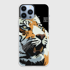 Чехол для iPhone 13 Pro Max с принтом Тигр перед атакой в Тюмени,  |  | 2022 | before the attack | look | new year | open mouth | predator | tiger | year of the tiger | взгляд | год тигра | новый год | открытая пасть | перед атакой | тигр | хищник