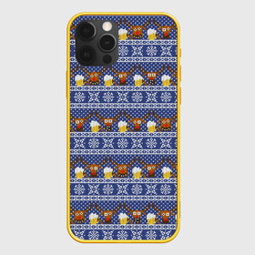 Чехол для iPhone 12 Pro с принтом Олени отдыхают в Тюмени, силикон | область печати: задняя сторона чехла, без боковых панелей | вязанный | новогодний | олень | паттерн | рождественский | с оленями | свитер | узор