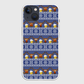 Чехол для iPhone 13 с принтом Олени отдыхают в Тюмени,  |  | вязанный | новогодний | олень | паттерн | рождественский | с оленями | свитер | узор
