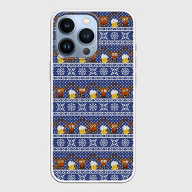 Чехол для iPhone 13 Pro с принтом Олени отдыхают в Тюмени,  |  | Тематика изображения на принте: вязанный | новогодний | олень | паттерн | рождественский | с оленями | свитер | узор