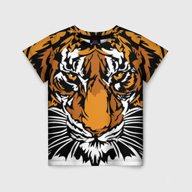 Детская футболка 3D с принтом Взгляд хозяина джунглей в Тюмени, 100% гипоаллергенный полиэфир | прямой крой, круглый вырез горловины, длина до линии бедер, чуть спущенное плечо, ткань немного тянется | 2022 | african | direct look | master of the jungle | muzzle | new year | predator | tiger | year of the tiger | африканский | год тигра | новый год | прямой взгляд | тигр | хищник | хозяин джунглей