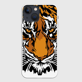 Чехол для iPhone 13 mini с принтом Взгляд хозяина джунглей в Тюмени,  |  | 2022 | african | direct look | master of the jungle | muzzle | new year | predator | tiger | year of the tiger | африканский | год тигра | новый год | прямой взгляд | тигр | хищник | хозяин джунглей