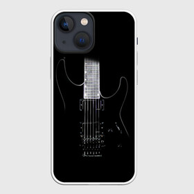 Чехол для iPhone 13 mini с принтом ЧЕРНАЯ ЭЛЕКТРОГИТАРА в Тюмени,  |  | black | dark | guitar | music | rock | гибсон | гитара | гриф | лады | музыка | рок | струны | черный | электрогитара