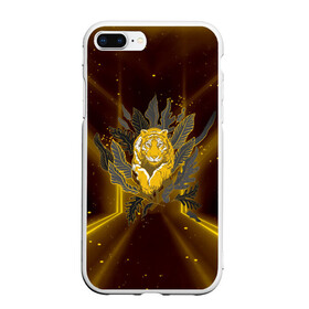 Чехол для iPhone 7Plus/8 Plus матовый с принтом Золотой тигр 2022 в Тюмени, Силикон | Область печати: задняя сторона чехла, без боковых панелей | 2022 | год тигра | новый год | новый год 2022 | символ года | тигр | тигренок | тигрица | тигры