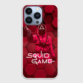 Чехол для iPhone 13 Pro с принтом Игра в кальмара   красные 3D кубы в Тюмени,  |  | Тематика изображения на принте: among us | squid game | выживание | игра в кальмара | кальмар | корейский | корея | хван чжун хо | чо сан