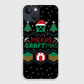 Чехол для iPhone 13 с принтом MINECRAFT (CHRISTMAS) в Тюмени,  |  | creeper | minecraft | steve | крипер | криппер | кубик | лего | майнкрафт | минекрафт | стив