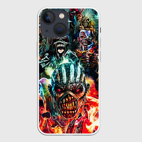 Чехол для iPhone 13 mini с принтом Iron Maiden (allover) в Тюмени,  |  | iron maiden | senjutsu | айрон мейден | группы | монстры | музыка | рок | хевиметал | черепа