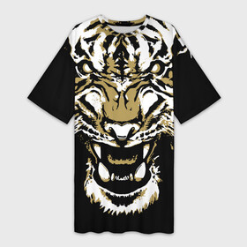 Платье-футболка 3D с принтом Рычание джунглей в Тюмени,  |  | 2022 | african | direct look | master of the jungle | muzzle | new year | predator | tiger | year of the tiger | африканский | год тигра | новый год | прямой взгляд | тигр | хищник | хозяин джунглей