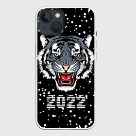 Чехол для iPhone 13 с принтом Черный водяной тигр 2022 в Тюмени,  |  | 2022 | beast | black water tiger | fangs | merry christmas | new year | predator | snow | stern grin | winter | year of the tiger | год тигра | зверь | зима | клыки | новый год | снег | суровый оскал | хищник | черный водяной тигр