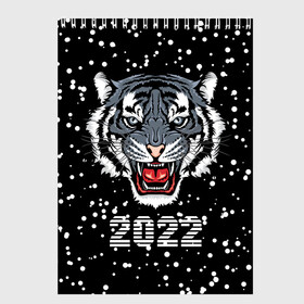 Скетчбук с принтом Черный водяной тигр 2022 в Тюмени, 100% бумага
 | 48 листов, плотность листов — 100 г/м2, плотность картонной обложки — 250 г/м2. Листы скреплены сверху удобной пружинной спиралью | 2022 | beast | black water tiger | fangs | merry christmas | new year | predator | snow | stern grin | winter | year of the tiger | год тигра | зверь | зима | клыки | новый год | снег | суровый оскал | хищник | черный водяной тигр