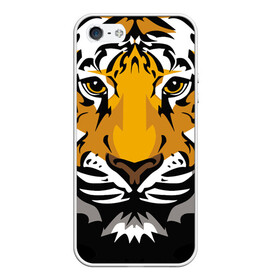 Чехол для iPhone 5/5S матовый с принтом Суровый взгляд тигра в Тюмени, Силикон | Область печати: задняя сторона чехла, без боковых панелей | 2022 | beast | look | merry christmas | new year | predator | stern | tiger | year of the tiger | взгляд | год тигра | зверь | новый год | суровый | тигр | хищник