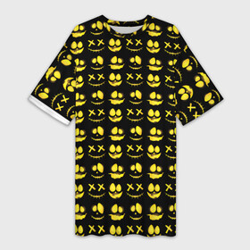 Платье-футболка 3D с принтом Прикольные смайлы  Halloween  Awesom and kill face в Тюмени,  |  | halloween | костюмы на хэллоун | праздник | хайп | хэллоуин