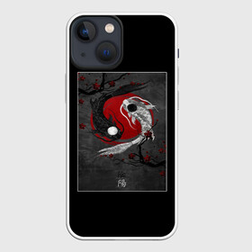 Чехол для iPhone 13 mini с принтом карпы инь янь в Тюмени,  |  | blood | carp | china | mystic | sakura | yan | yin | инь | карп | китай | крапы | кровь | мистика | сакура | янь