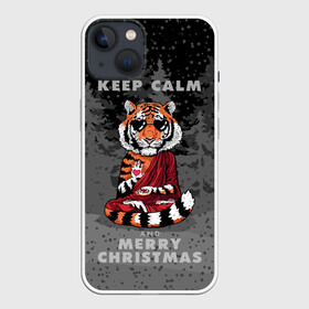 Чехол для iPhone 13 с принтом Keep calm and Merry Christmas в Тюмени,  |  | 2022 | beast | buddhist | heart | keep calm and merry christmas | meditation | new year | spruce forest | tiger | year of the tiger | буддист | год тигра | ельник | зверь | медитация | новый год | сердце | тигр | черные очки