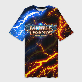 Платье-футболка 3D с принтом Mobile Legends разряды молний  flash в Тюмени,  |  | 515 unite | bang bang | battle arena | moba | mobile legends | mobile legends bang bang | online battle arena | банг банг | моба | мобайл легенд | мобиле легендс