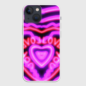Чехол для iPhone 13 mini с принтом Lover love в Тюмени,  |  | Тематика изображения на принте: love | love you | lover | люблю | любовь | розовое сердце | сердечко | сердце