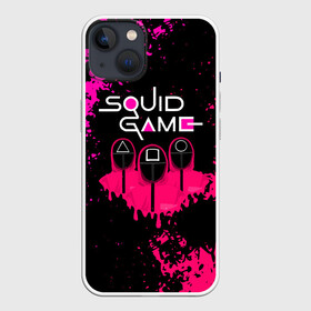 Чехол для iPhone 13 с принтом Squid Game брызги красок стража. в Тюмени,  |  | Тематика изображения на принте: squid game | брызги красок | злодей | игра | игра в кальмара | кальмары | люди в масках | на выживания | отряд стражей | сериал