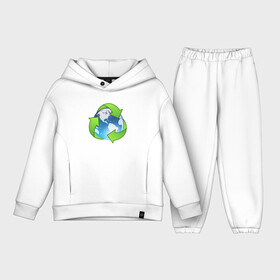 Детский костюм хлопок Oversize с принтом Земля Экология в Тюмени,  |  | земля | круговорот | переработка | планета | природа | стрелки | экология