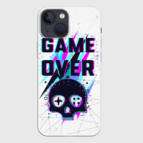 Чехол для iPhone 13 mini с принтом Game OVER   NEON 3D в Тюмени,  |  | игра | неон | неоновый принт | неоновый череп | череп